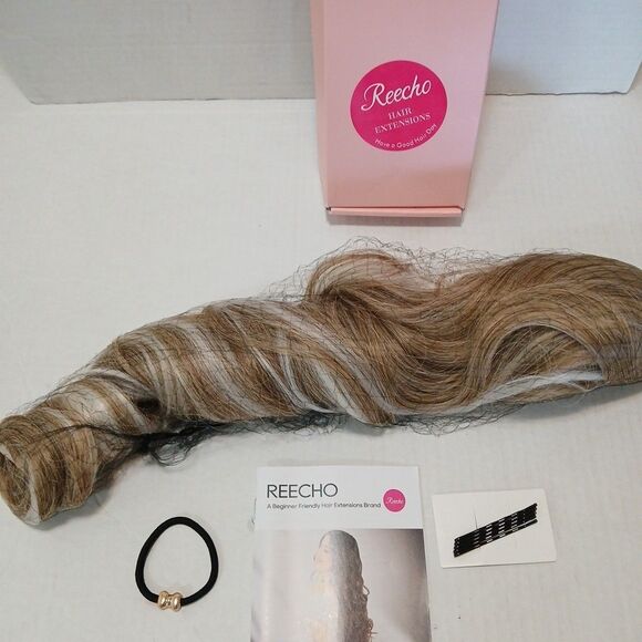 REECHO DRAWSTRING PONYTAIL HIGHLIGHTS 26"IN Brown Blonde Wavy Kit NIB - Picture 3 of 16